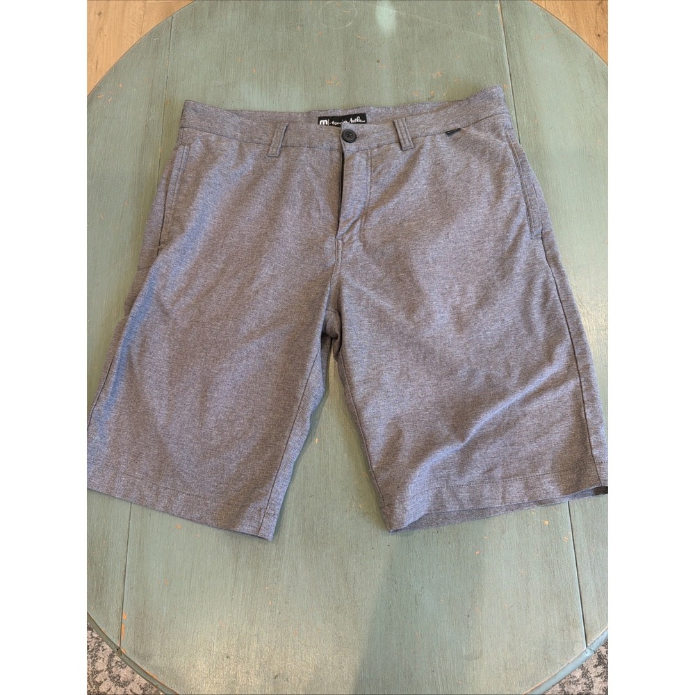 TravisMathew Golf Shorts Mens 34 Dark Heather‎ Gray Performance Stretch 78674